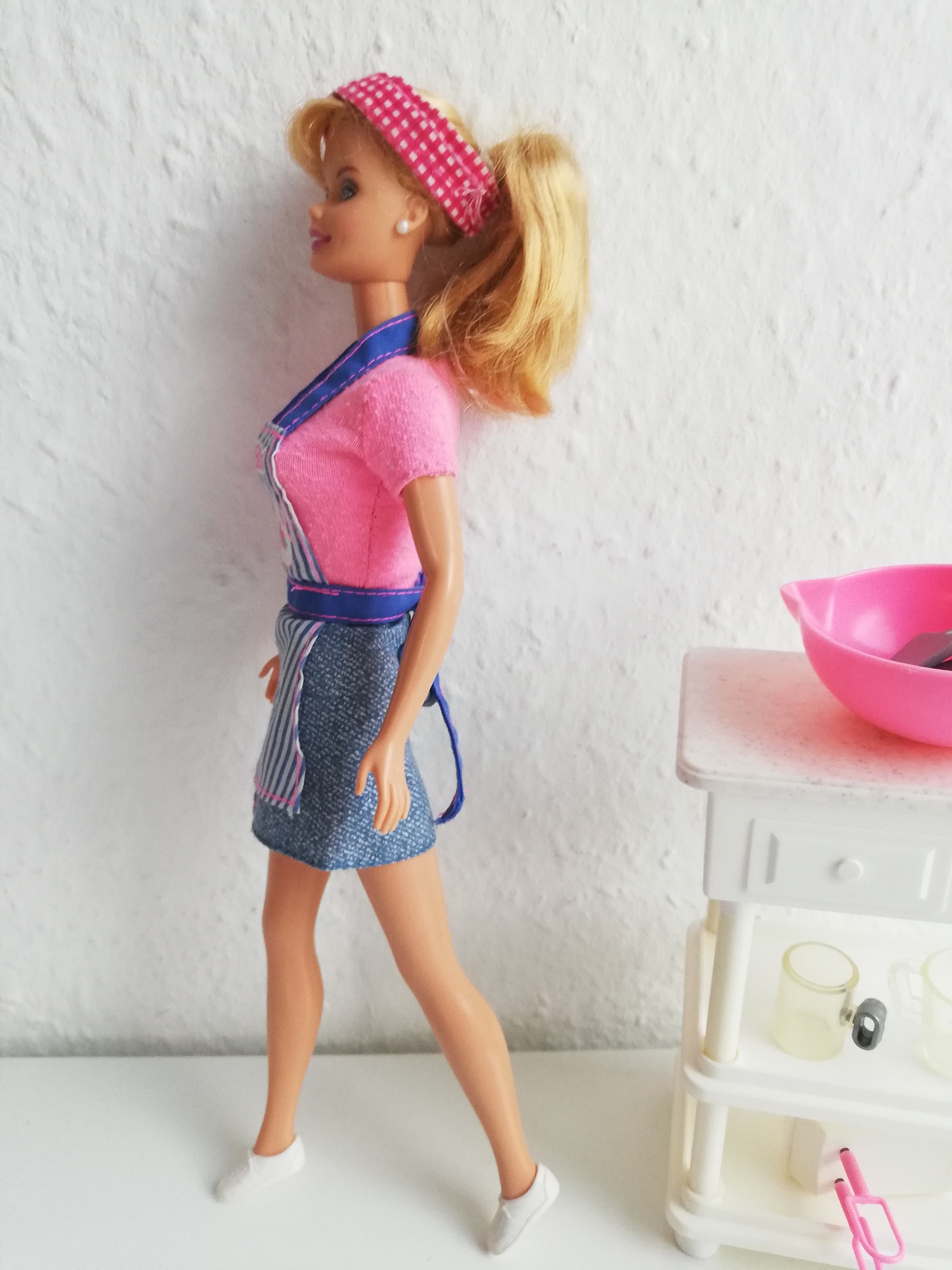 Buffet Vintage + Desserte Barbie Mattel - Jouet Ancien - Occasion