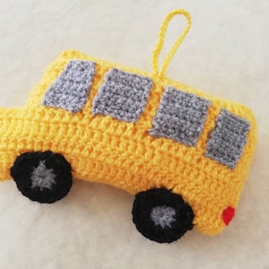 Bus school bus car bus omnibus pendant toy crocheted Christmas pendant