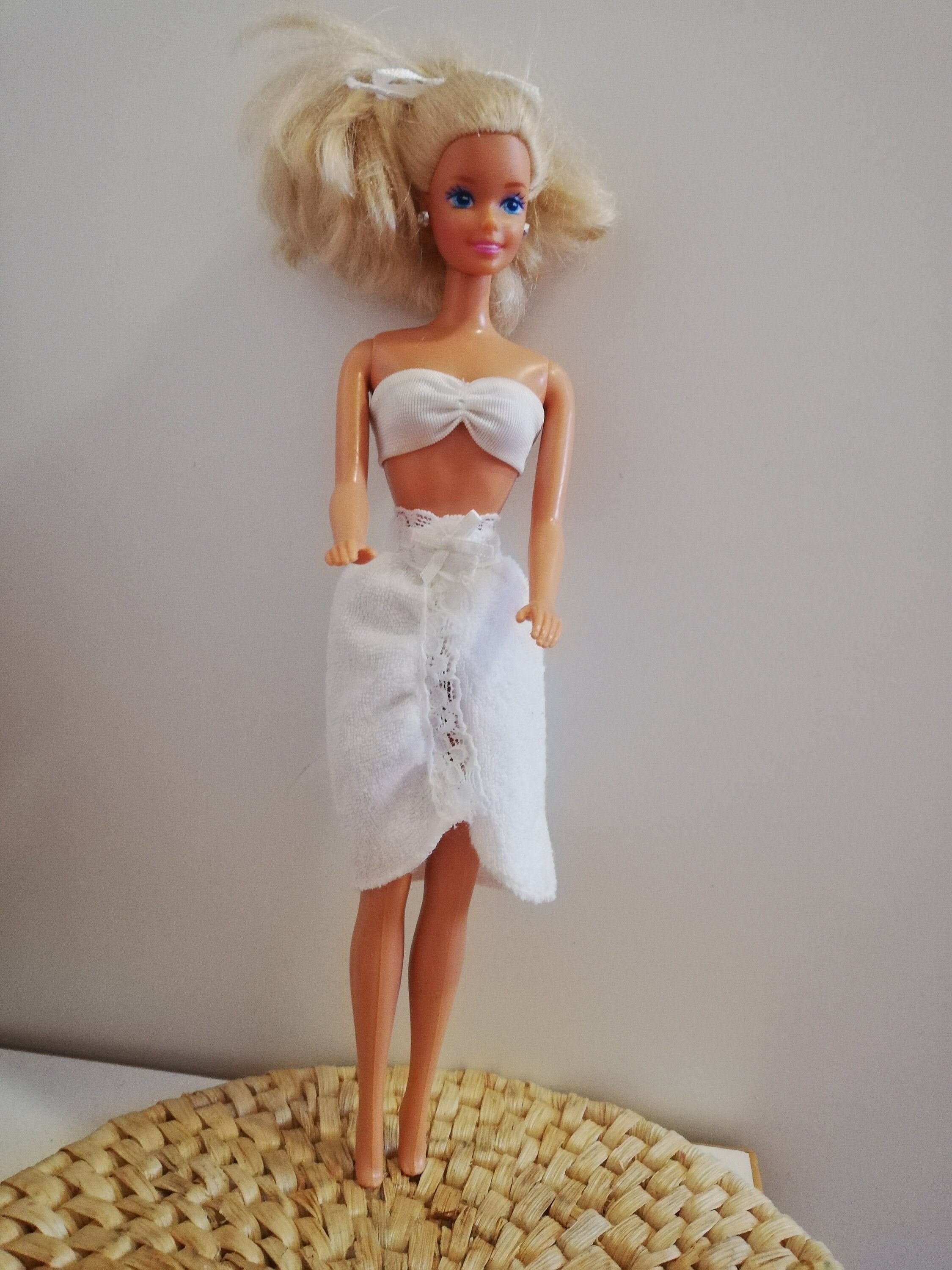 Genuine Barbie Fancy Frills Fashion Lingerie in White Mattel 90s Vintage No. 64