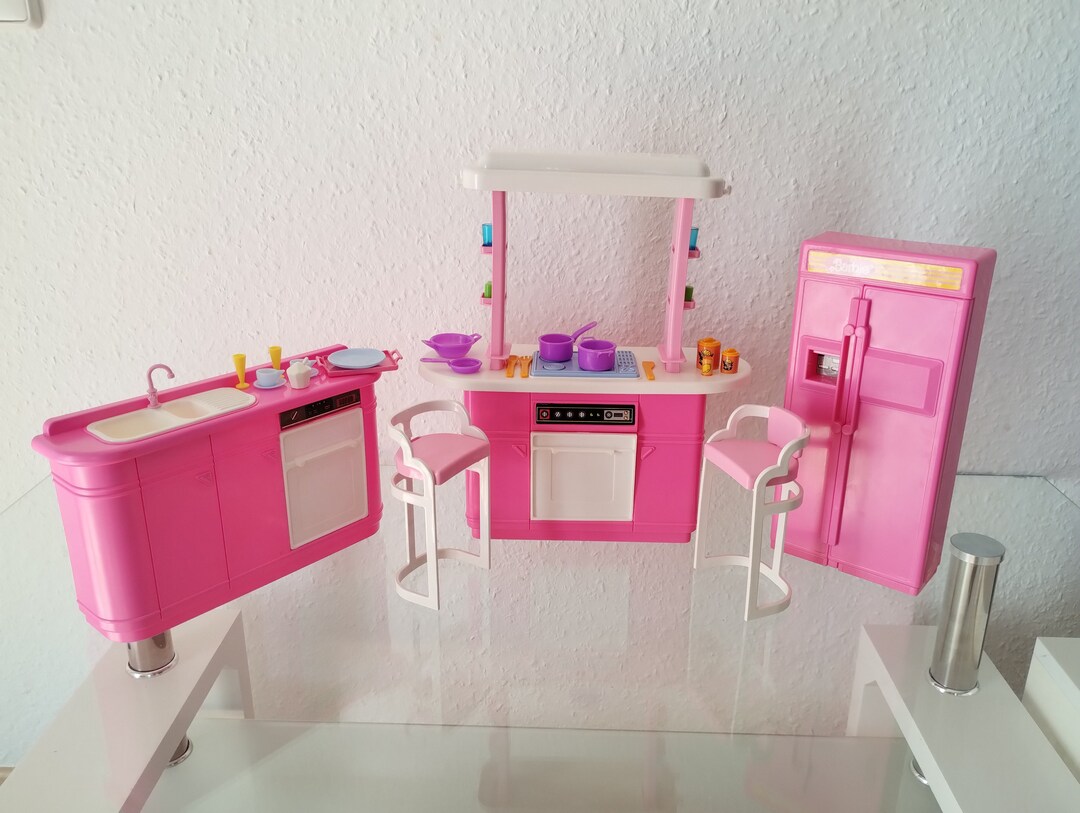 Barbie Kitchen Playset Vintage Kitchen Playset Pink White Etsy
