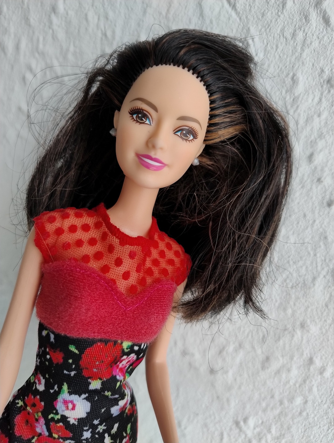 Buy Barbie Fashionistas Raquelle Doll Black Red Flower CFG15