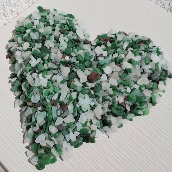 Beach glass sea glass beach shards for decoration in white green brown No. 129