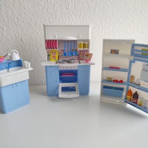 Barbie Kitchen Playset Vintage Kitchen Playset So Real So Now Blue White Mattel 1998 Vintage