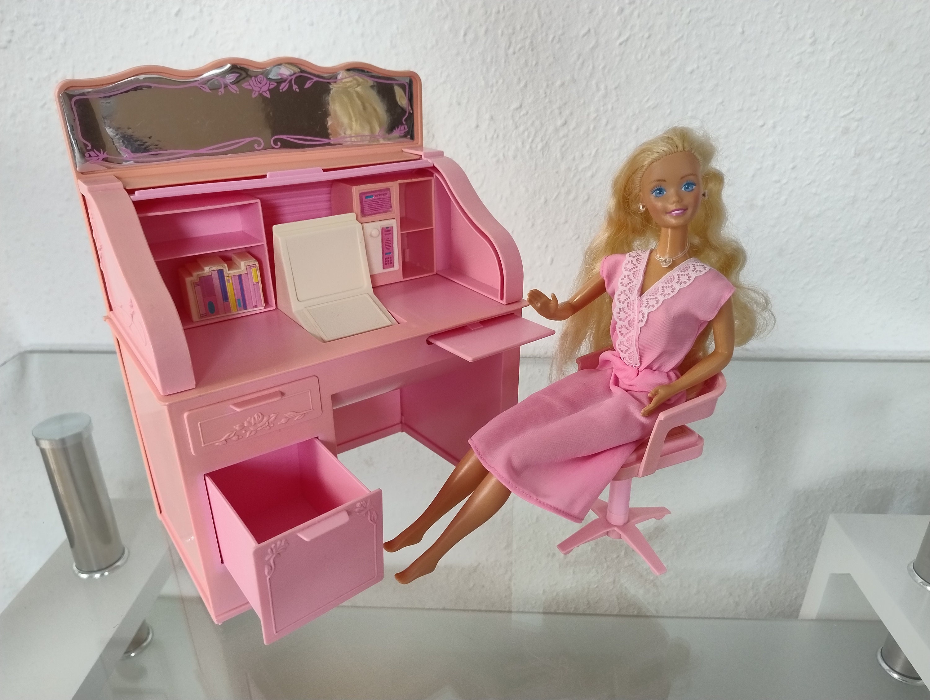 Sweet Roses Barbie Desk Set Vintage Barbie Pink Magic Living