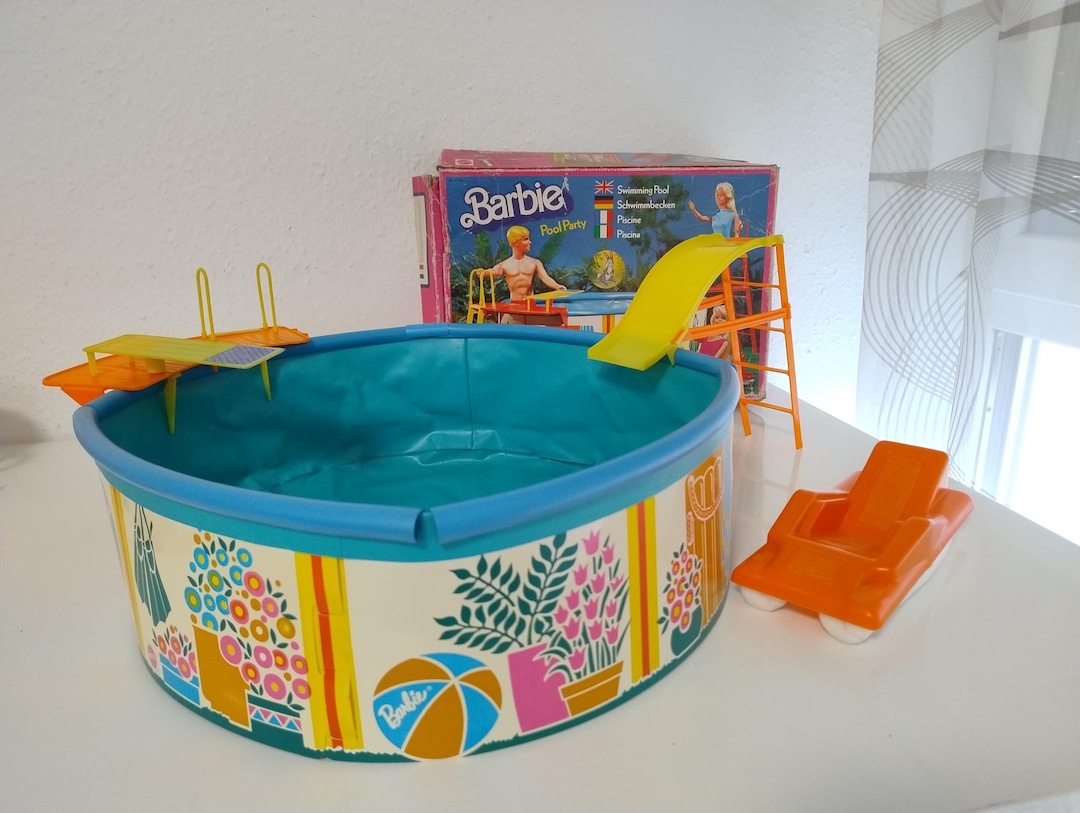 Barbie Pool Party Swimming Pool Mattel 1973 Vintage 70s With OVP