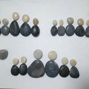 Pebbles Stones Pebbles Sets People Figures Couple Family Lovers Love Heart Cohesion Colleagues in Beige Brown Black 415