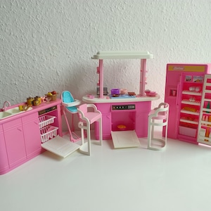 Barbie Kitchen Playset Vintage Kitchen Playset Pink White Mattel 1990 Vintage