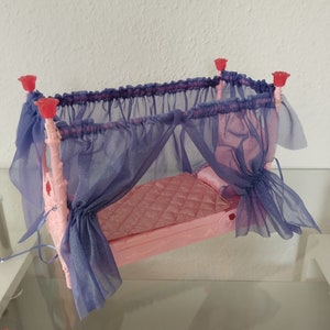 Barbie Bed Sleeping Beauty Mattel Pink Purple Blue Roses with Bedding Light and Sound Mattel Vintage