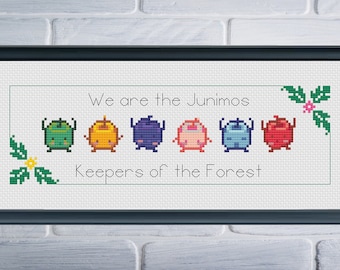 Stardew Valley Junimos - Patrón Punto de Cruz - Descarga Instantánea PDF - Moderno - Pixel Art