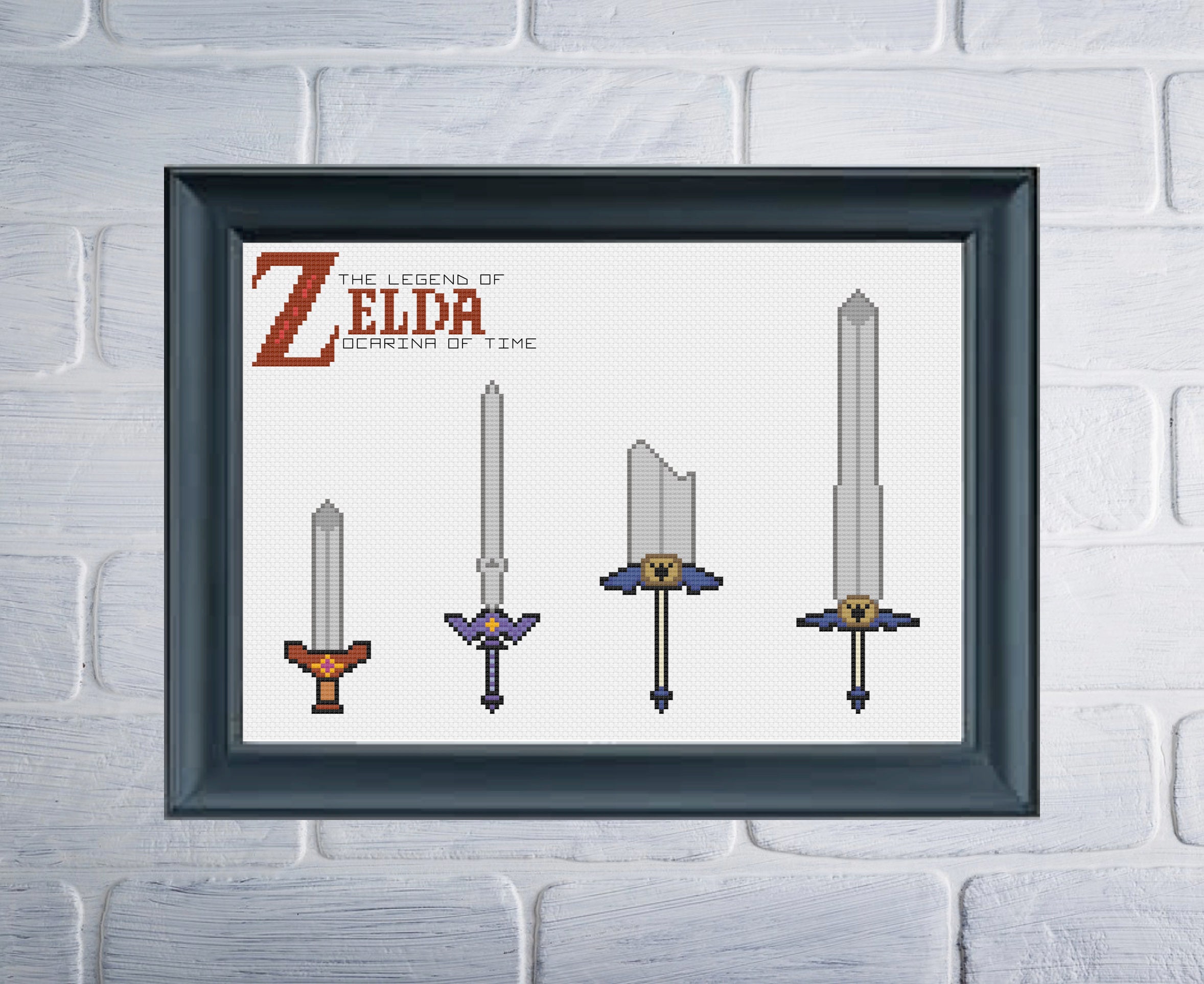 Legend of Zelda - Ocarina of Time Swords Cross Stitch Pattern PDF