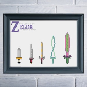 Legend of Zelda - Majora&#39;s Mask Swords Cross Stitch Pattern PDF