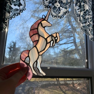 Unicorn Stained Glass Suncatcher made to order