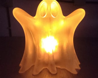 Decoración de fantasmas de Halloween con vela de té - 11 cm de alto