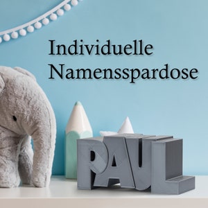 Spardose Namen Taufe Geburtstag individuell Sparschwein / Geschenk / Taufgeschenk / Mädchen / Junge / Geburtstag / Kind / Pate Bild 2