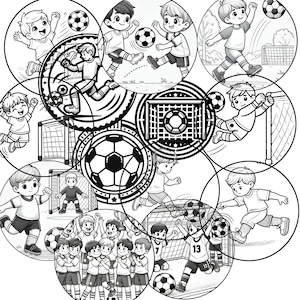 13 modèles de badges de football à colorier pour enfants, 32/58/75 mm, parfaits pour les machines à boutons Vevor