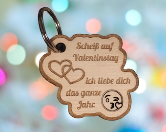 Keychain Valentine's Day - real wood - love