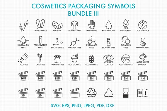 Download Cosmetics Packaging Icons Svg Big Bundle Iii Eco Friendly Etsy
