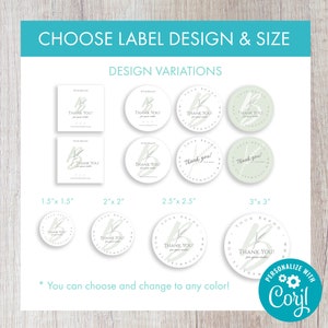 Editable Circle Sticker Template 4 Sizes & 8 Designs Printable Brand ...