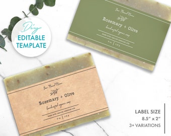 Editable Bar Soap Label Template Printable Custom Soap Label Template ...