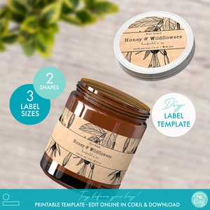 Printable Wrap Around &amp; Circle Candle Label Template (3 Sizes!) - DIY ...