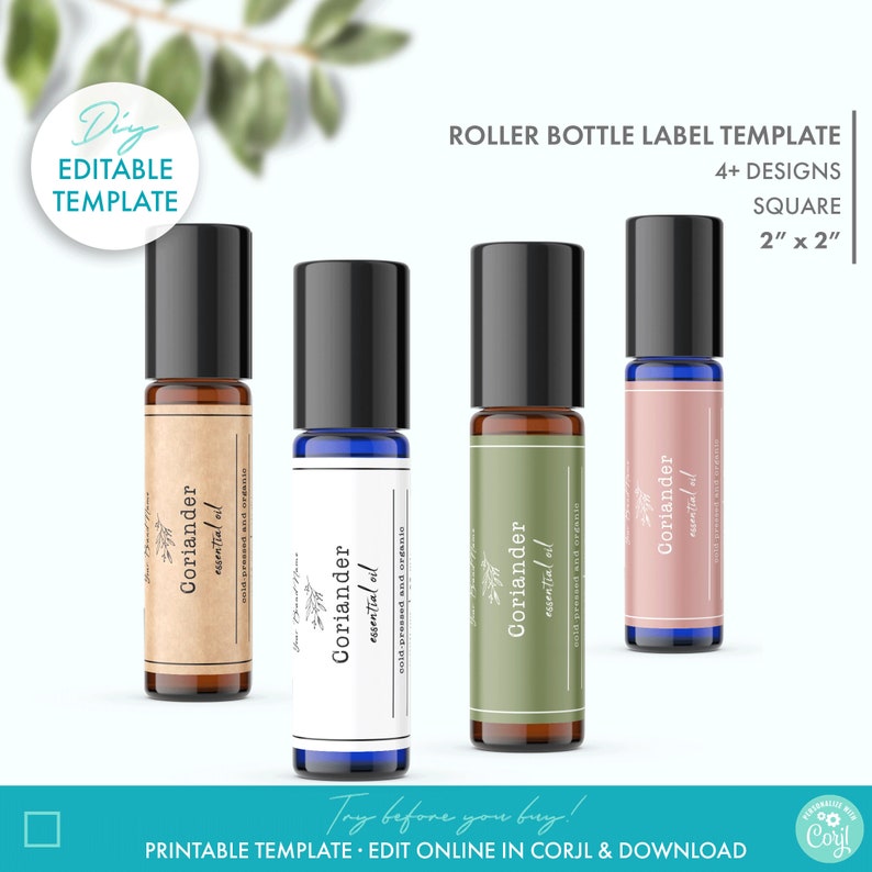 Editable Floral Essential Oil Label Template Printable - Etsy