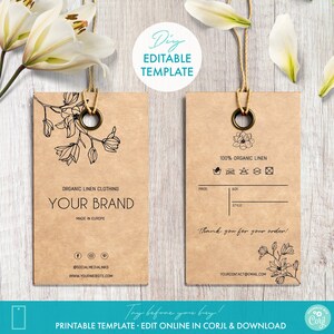 Printable Clothing Custom Price Tags Template 2" X 3.5" - DIY Editable ...