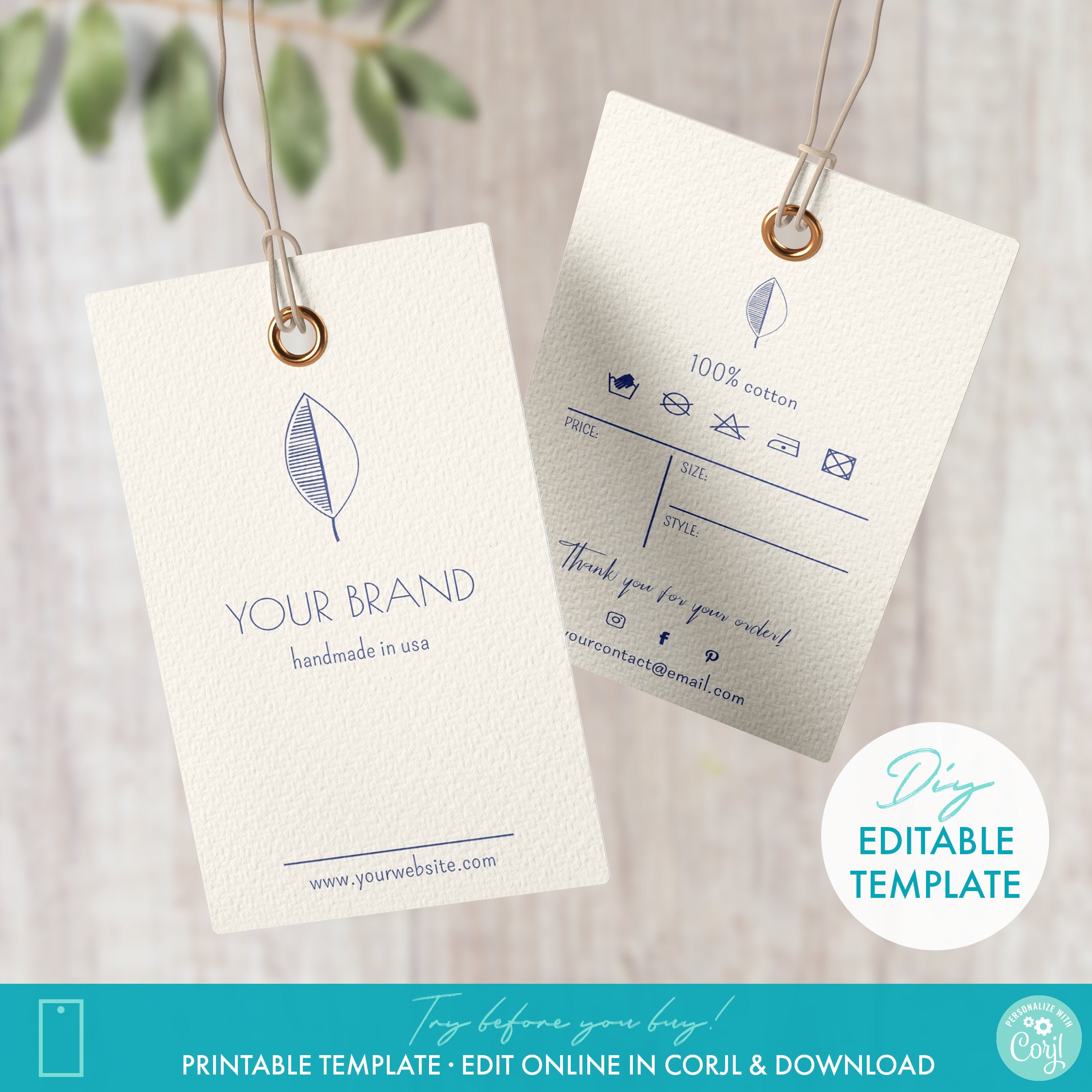 Fully Editable Minimalist Clothing Hang Tag Template 2 X 3.5 Printable Elegant Garment Swing Tag, Custom Clothing Price Hang Tag Deisgn - Etsy Fully Editable Minimalist Clothing Hang Tag Template 2 X 3.5 Printable Elegant Garment Swing Tag, Custom Clothing Price Hang Tag Deisgn - Etsy