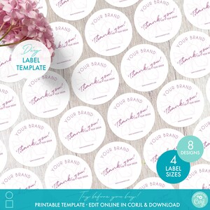 Printable Circle Logo Label Sticker Templates (4 Sizes!) - Editable ...