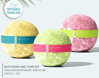 Editable Elegant Bath Bomb Label Template 5 Sizes Printable | Etsy