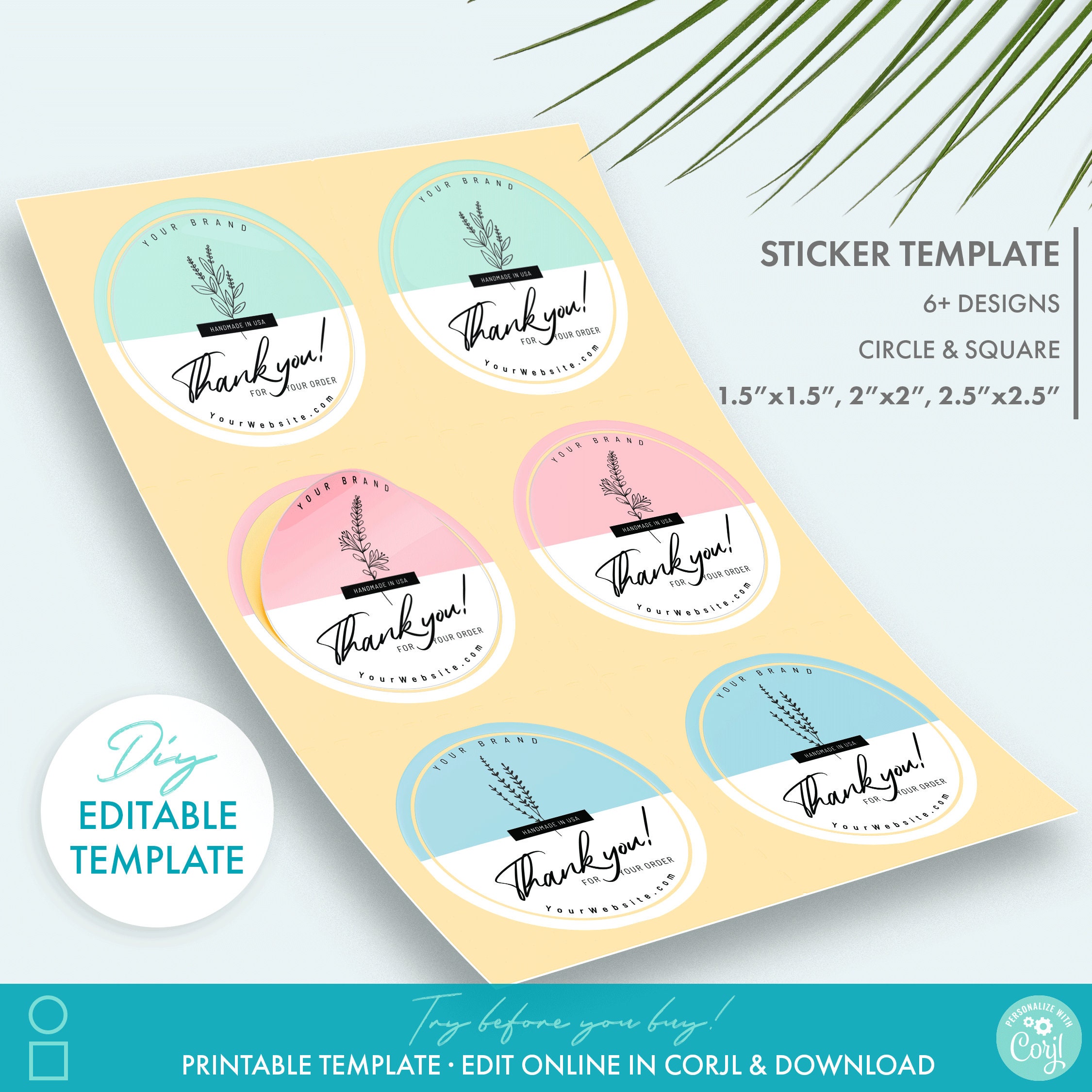 1 Circle Blank Label Template - OL1025