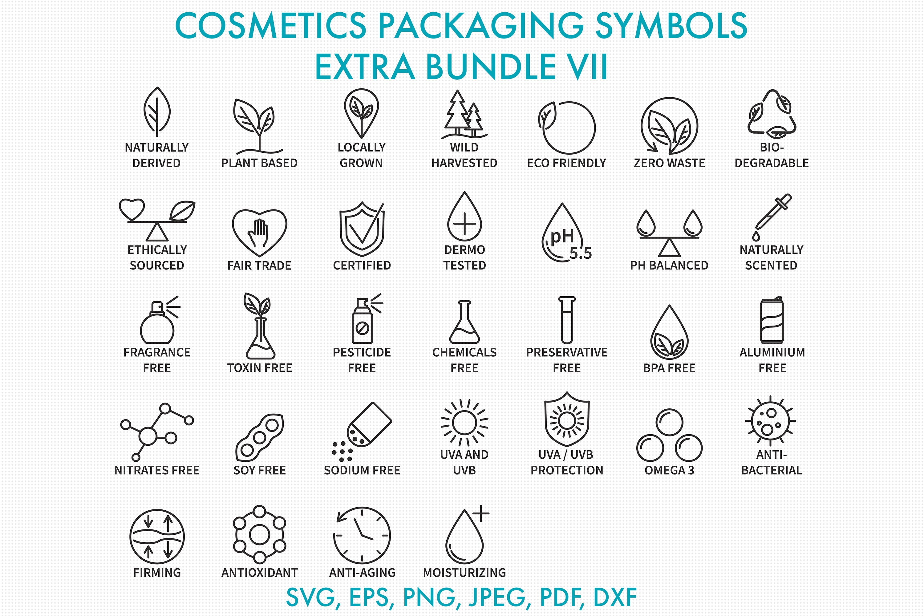 Download Cosmetics Packaging Icons Svg Bundle Vii Eco Friendly Icons Etsy