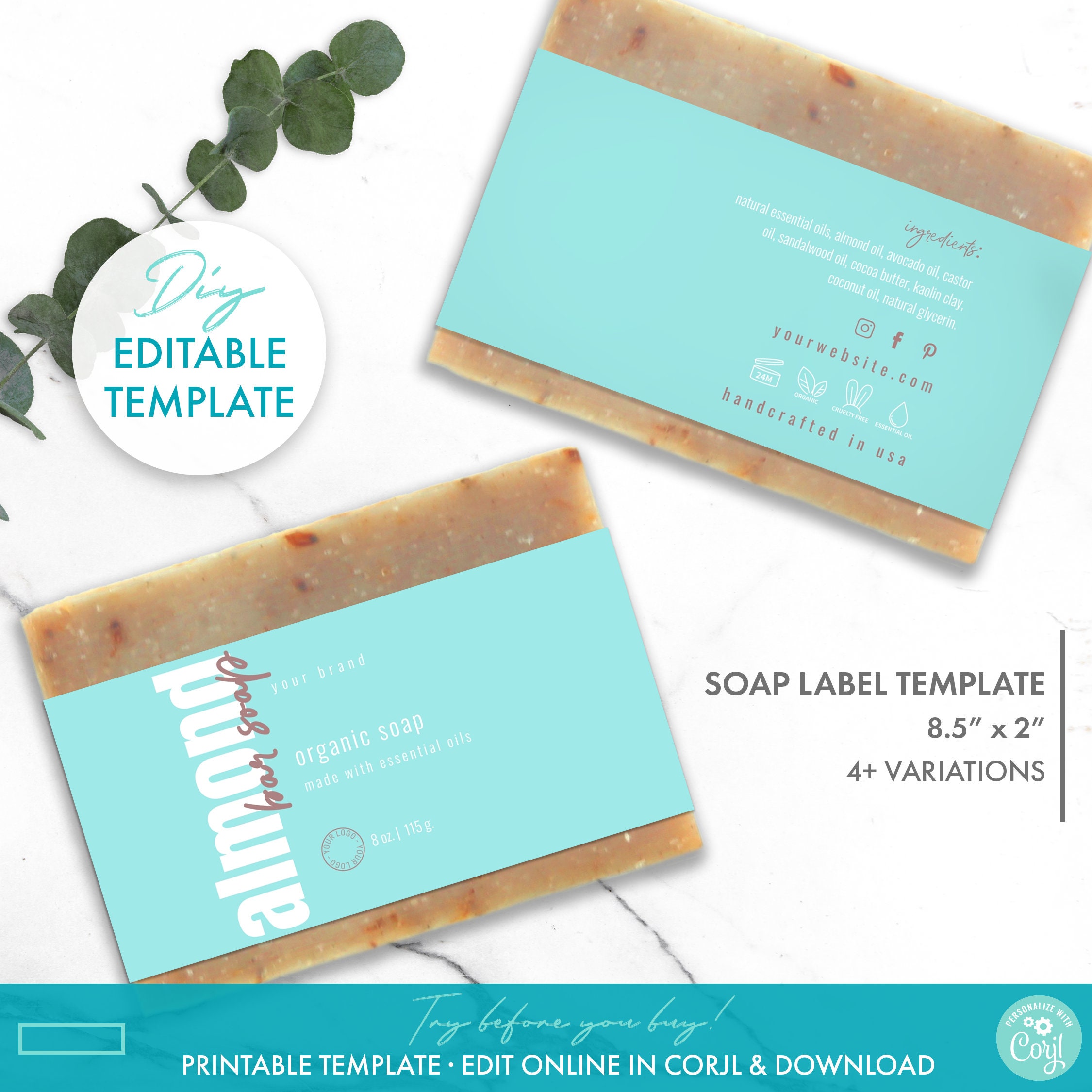 Pastel DIY Bar Soap Label Template Printable Feminine Soap - Etsy
