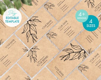 ⭐ Printable Kraft Business Card Templates for Square & Classic