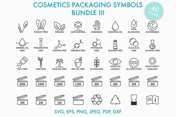 Download Cosmetics Packaging Icons Svg Big Bundle Iii Eco Friendly Etsy