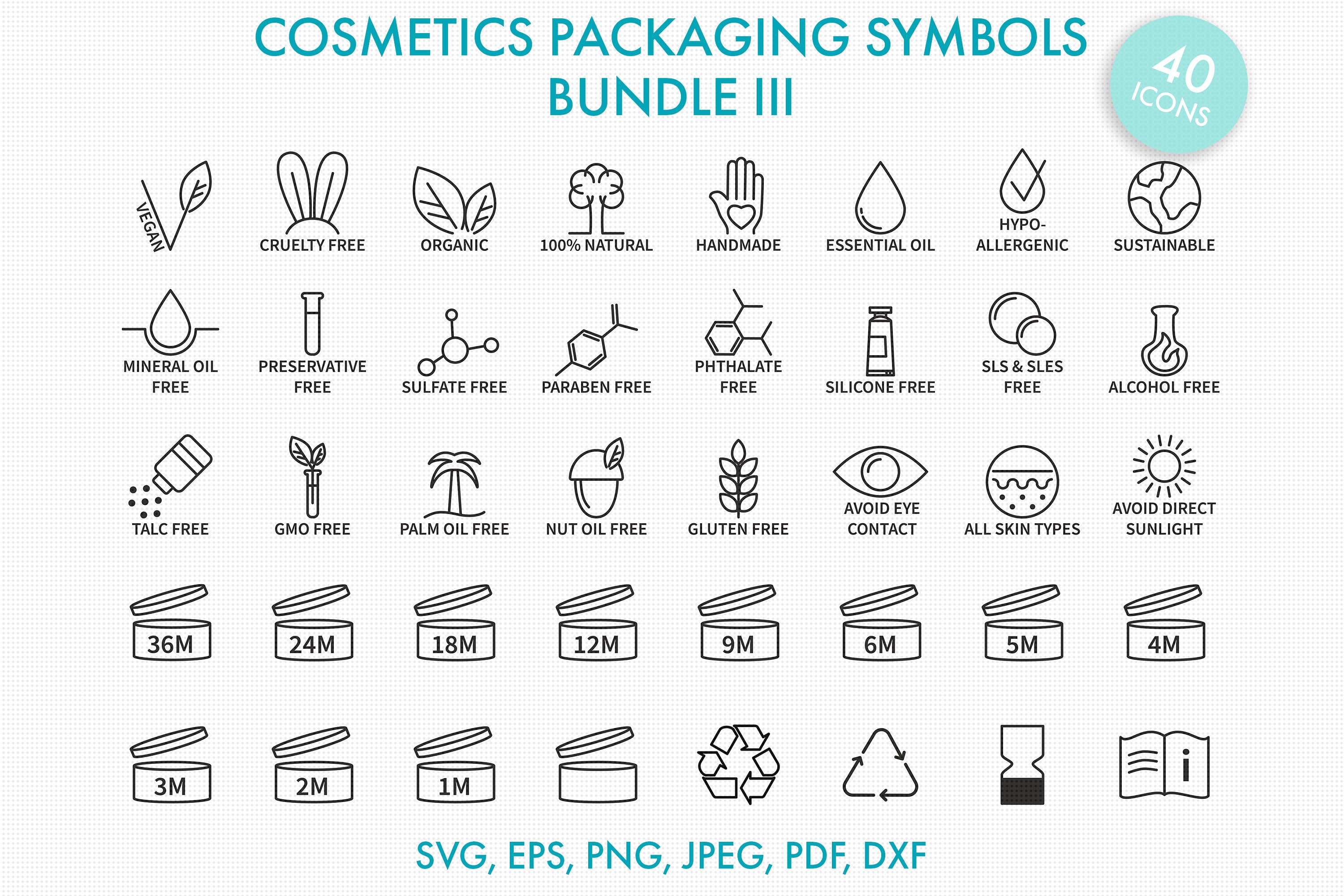 Download Cosmetics Packaging Icons Svg Big Bundle Iii Eco Friendly Etsy