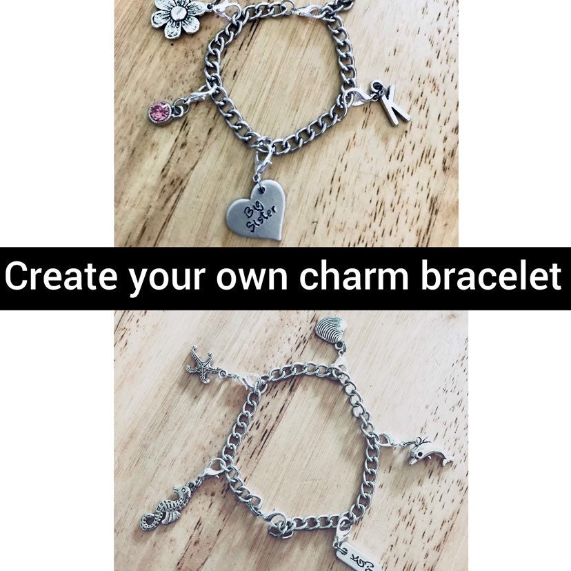 Build Your Own Charm Bracelet Silver Charm Bracelet Custom Etsy