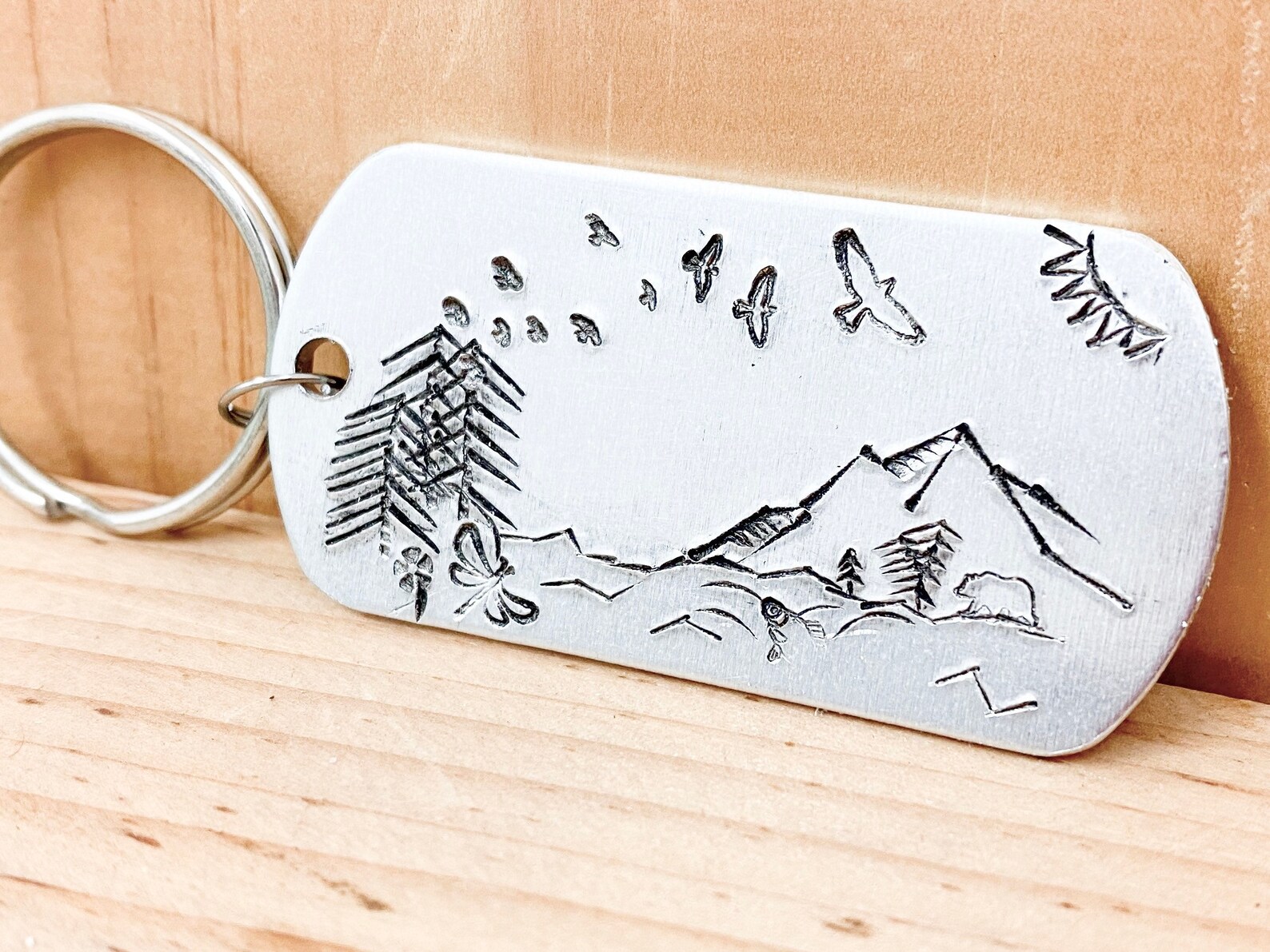 Nature scene keychain Nature lover gift wildlife scene Etsy