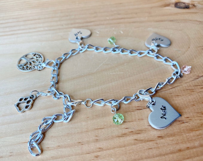 Build Your Own Charm Bracelet, Silver Charm Bracelet, Custom Made Charm