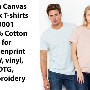 Bella Canvas Shirt, Bella + Canvas Blank Tees, 3001, Great for HTV, Screen Printing, DTG, Blank bella canvas shirt