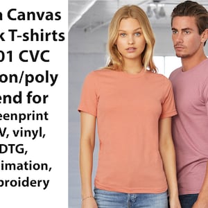 Bella Canvas Plain Shirt, Blank Unisex Shirt, Bella Canvas 3001 CVC, cotton.poly blend, Blank Tees, Bella + Canvas