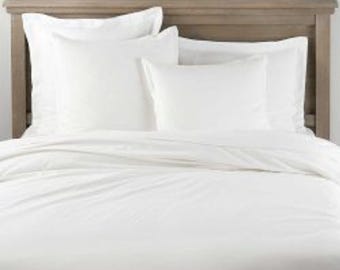 Pottery Barn wit volledig queensize dekbedovertrek van biologisch katoen, 2 kussenslopen