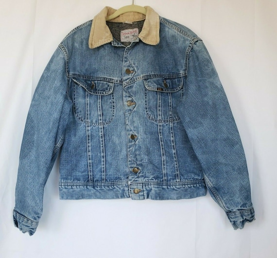 Vintage Lee Storm Rider Mens Denim Jean Jacket Sma