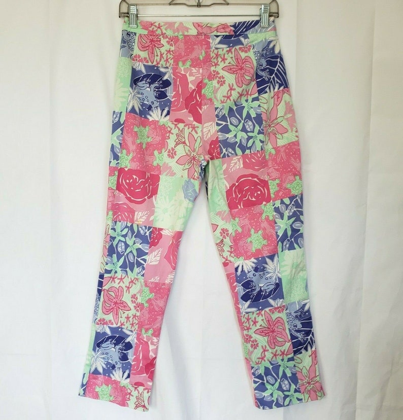 Vintage Lilly Pulitzer Pink Blue Tropical Look Pants US 2 | Etsy