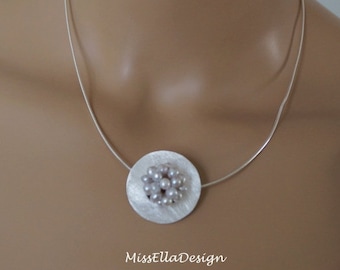 Omegareif 925 silver with brushed silver disc and XL beaded Ball