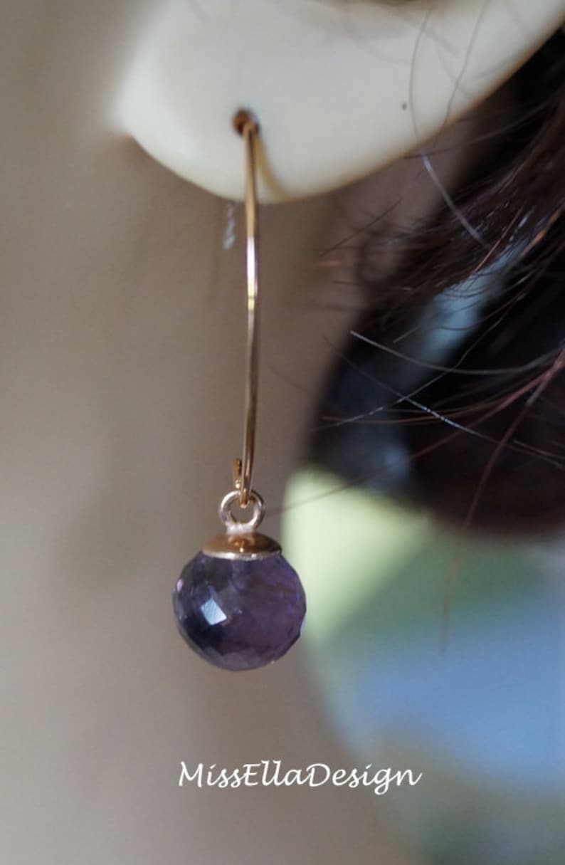 Earrings Amethyst 925 Silver Ros\u00e9vergoldet