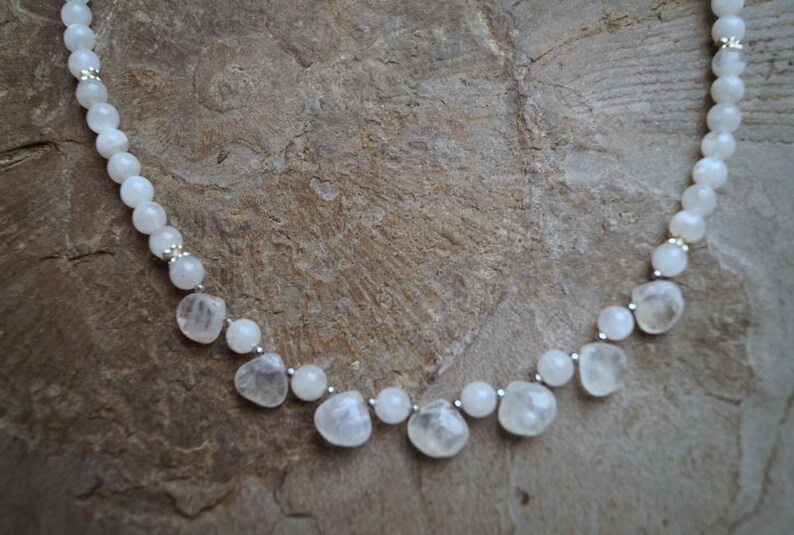 Chain Rainbow Moon Stone White Labradorite 925 Silver