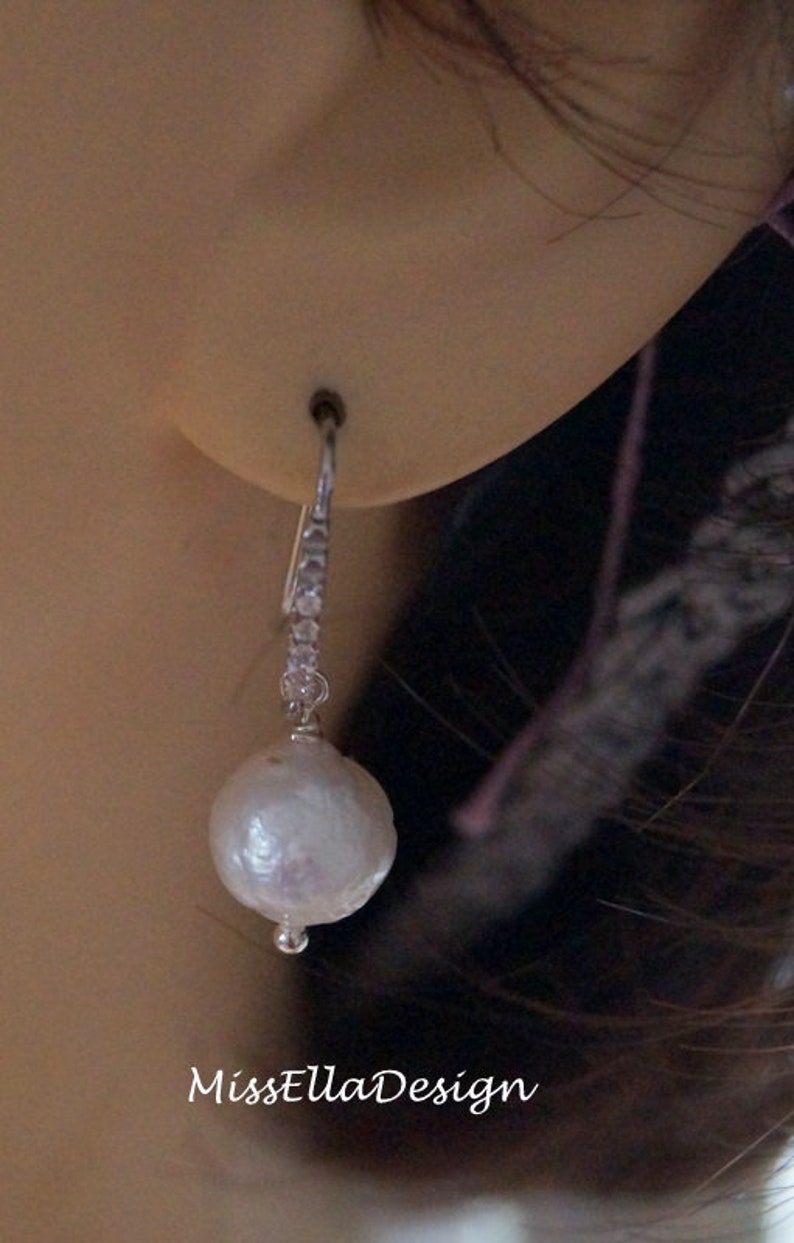 Earrings Kasumi Pearl cubic zirconia 925 silver