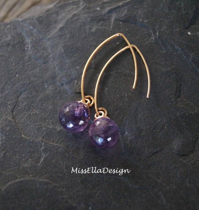 Earrings Amethyst 925 Silver Ros\u00e9vergoldet
