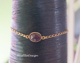 Bracelet link bracelet Garnet 925 silver gold plated garnet bracelet