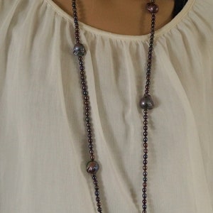 Pearl Necklace Baroque Beads 925 silver image 3